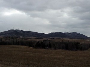 Ridge Line Propellers, Wind Generators Turning, Spinning. Power Created By The Wind In Maine.