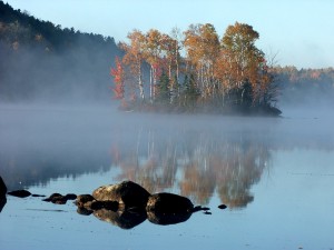 Maine Lake Fall Colors Underway.
