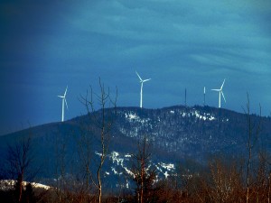 Maine Wind Farm Generators Dot The Landscape. 