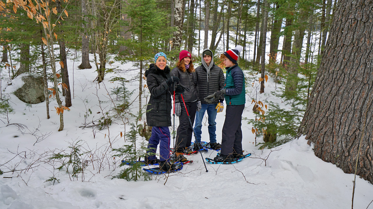 snow shoeing in maine