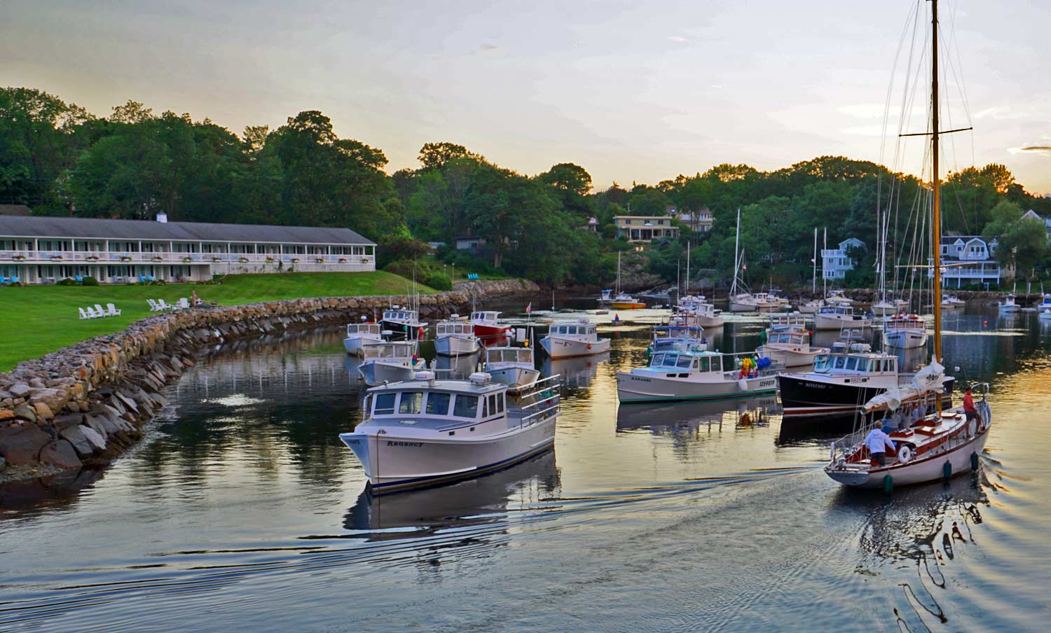 maine coastal sunset photo