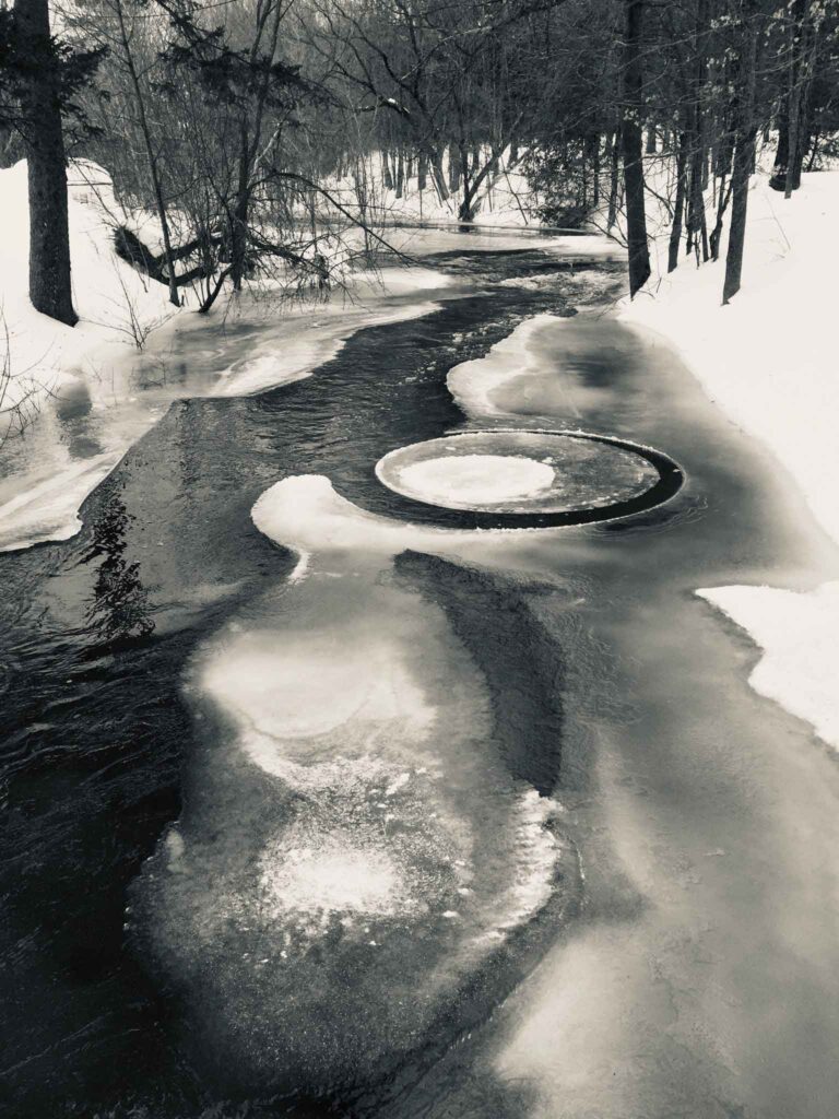 ice circles maine stream