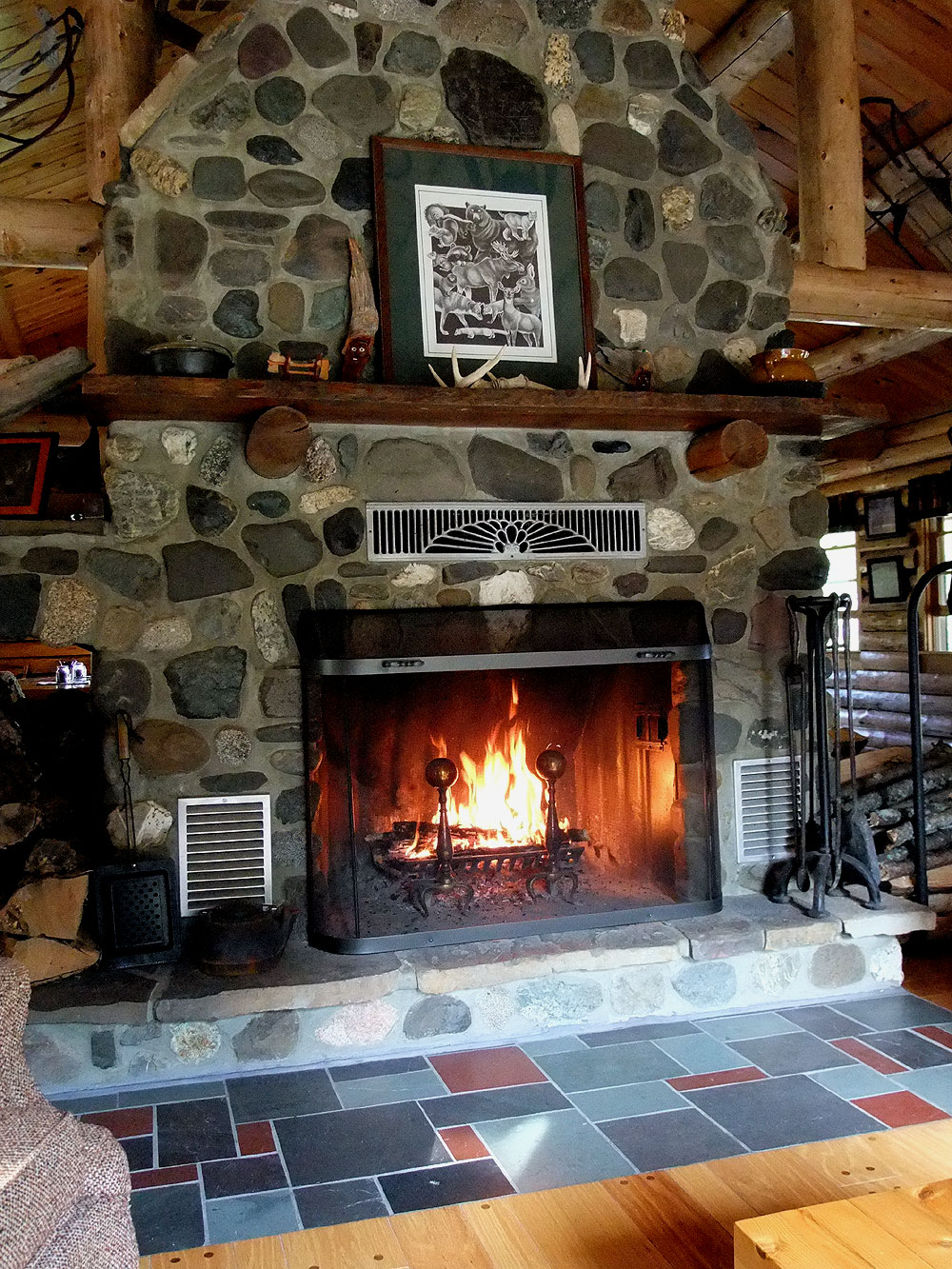 warming up maine fireplace