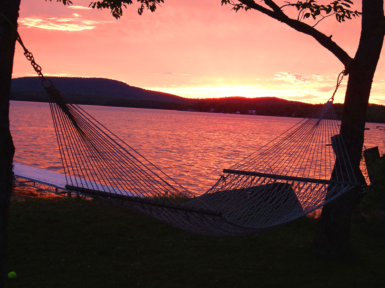 maine lake sunset