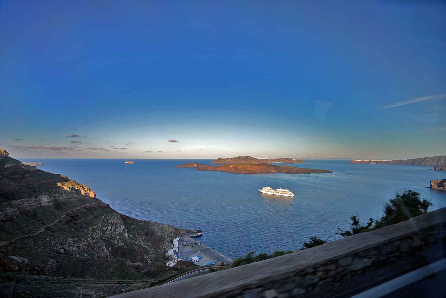 santorini greece bus ride from cruise ship vesta