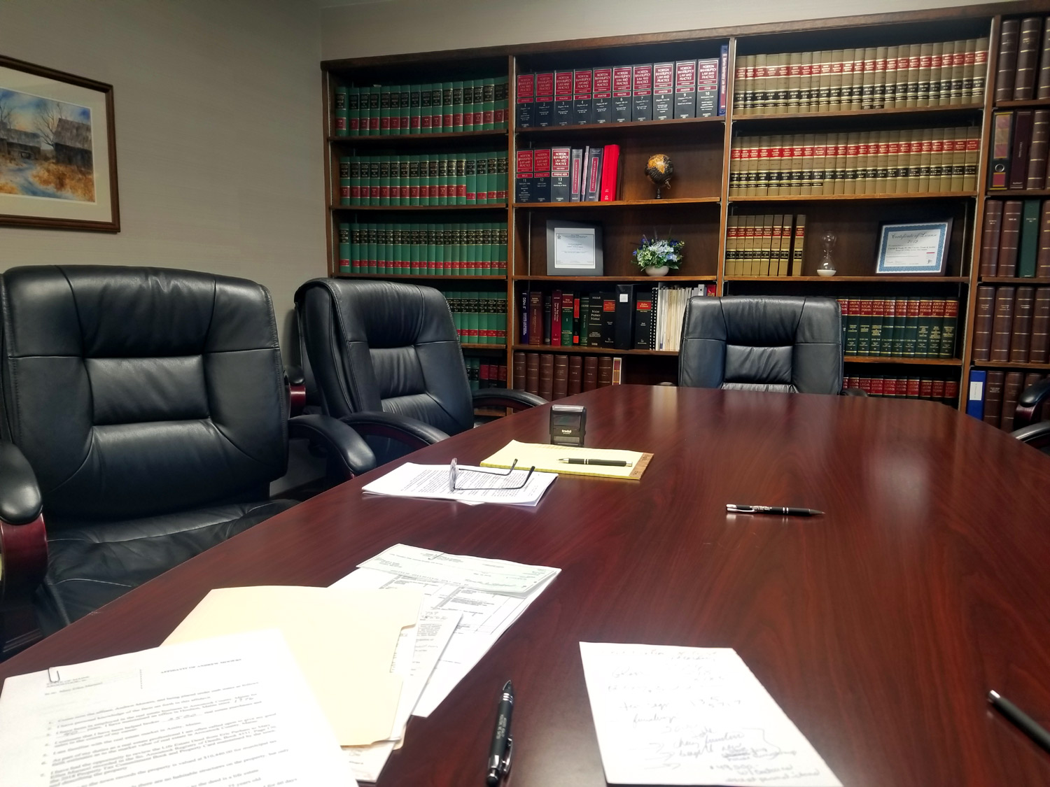 real estate conference room closing table